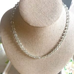 Vintage glass beads on silver chain